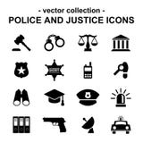 Ícones da polícia e da justiça ilustração stock Ícones da polícia e da justiça ilustração stock