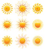 Ícones de Sun ilustração royalty free Ícones de Sun ilustração royalty free