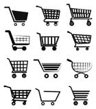 Ícones do carrinho de compras Fotografia de Stock Ícones do carrinho de compras Fotografia de Stock