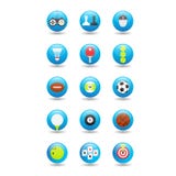 Ícones do jogo & do esporte Ícone lustroso do botão Ícones coloridos com artigos para jogos ilustração stock Ícones do jogo & do esporte Ícone lustroso do botão Ícones coloridos com artigos para jogos ilustração stock