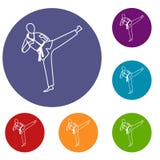 Ícones do mestre de Wushu ajustados Imagem de Stock Ícones do mestre de Wushu ajustados Imagem de Stock