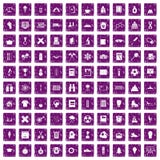 100 ícones dos anos escolares ajustaram o grunge roxo ilustração do vetor 100 ícones dos anos escolares ajustaram o grunge roxo ilustração do vetor