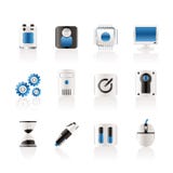 Ícones dos elementos do computador e do telefone móvel ilustração stock Ícones dos elementos do computador e do telefone móvel ilustração stock