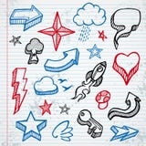 Ícones esboçado ilustração stock Ícones esboçado ilustração stock