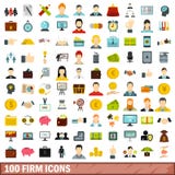 100 ícones firmes ajustados, estilo liso ilustração royalty free 100 ícones firmes ajustados, estilo liso ilustração royalty free