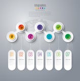 Ícones infographic do projeto e do negócio do espaço temporal com 7 opções ilustração royalty free Ícones infographic do projeto e do negócio do espaço temporal com 7 opções ilustração royalty free