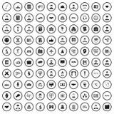 100 ícones inteligentes ajustados, estilo simples ilustração stock 100 ícones inteligentes ajustados, estilo simples ilustração stock