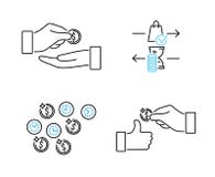 Ícones recebíveis do vetor das contas ajustados Negócio de compra do empréstimo e do débito ilustração royalty free Ícones recebíveis do vetor das contas ajustados Negócio de compra do empréstimo e do débito ilustração royalty free