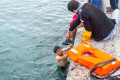 Île de Kos, Grèce - crise européenne de réfugié photographie stock libre de droits Île de Kos, Grèce - crise européenne de réfugié photographie stock libre de droits