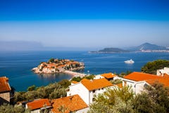 Île de Sveti Stefan au Monténégro images stock Île de Sveti Stefan au Monténégro images stock