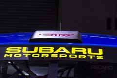 ΕΤΠ Subaru WRX σεσουλών στεγών το 2019 στοκ εικόνα ΕΤΠ Subaru WRX σεσουλών στεγών το 2019 στοκ εικόνα