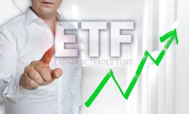 Η έννοια οθονών επαφής ETF χρησιμοποιείται από το άτομο στοκ φωτογραφία με δικαίωμα ελεύθερης χρήσης Η έννοια οθονών επαφής ETF χρησιμοποιείται από το άτομο στοκ φωτογραφία με δικαίωμα ελεύθερης χρήσης