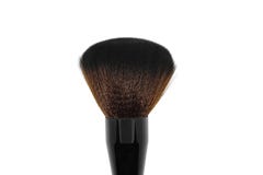 Μαύρο makeup με την καφετιά βούρτσα σκιάς στην άσπρη επιφάνεια υποβάθρου στοκ εικόνες Μαύρο makeup με την καφετιά βούρτσα σκιάς στην άσπρη επιφάνεια υποβάθρου στοκ εικόνες