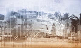 Μικτό σπορ αυτοκίνητο φουτουριστικό υπόβαθρο μέσων στοκ φωτογραφία Μικτό σπορ αυτοκίνητο φουτουριστικό υπόβαθρο μέσων στοκ φωτογραφία