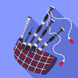 Σκωτσέζικο εικονίδιο bagpipes, επίπεδο ύφος απεικόνιση αποθεμάτων Σκωτσέζικο εικονίδιο bagpipes, επίπεδο ύφος απεικόνιση αποθεμάτων