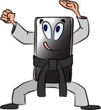 Τηλέφωνο στη karate στάση Αστεία κινούμενα σχέδια για έναν κινητό κινηματογράφο δράσης ελεύθερη απεικόνιση δικαιώματος Τηλέφωνο στη karate στάση Αστεία κινούμενα σχέδια για έναν κινητό κινηματογράφο δράσης ελεύθερη απεικόνιση δικαιώματος
