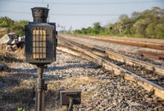Το σήμα φαναριών σιδηροδρόμων στοκ εικόνες Το σήμα φαναριών σιδηροδρόμων στοκ εικόνες