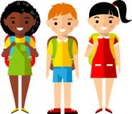 Ð-¡ hildren tecken europé och afrikansk amerikan i tecknad filmstil royaltyfri illustrationer Ð-¡ hildren tecken europé och afrikansk amerikan i tecknad filmstil royaltyfri illustrationer