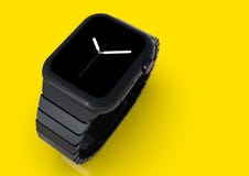 Дозор 4 Яблока, 44mm, черное стальное smartwatch, аналоговое представление иллюстрация вектора Дозор 4 Яблока, 44mm, черное стальное smartwatch, аналоговое представление иллюстрация вектора