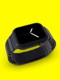 Дозор 4 Яблока, 44mm, черное стальное smartwatch, аналоговое представление иллюстрация вектора Дозор 4 Яблока, 44mm, черное стальное smartwatch, аналоговое представление иллюстрация вектора
