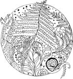 Coloring, fern of the forest and snails stock illustration Coloring, fern of the forest and snails stock illustration