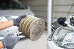 Дуньте воздушный фильтр автомобиля стоковые фото Дуньте воздушный фильтр автомобиля стоковые фото