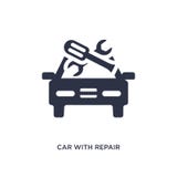 автомобиль со значком оборудования ремонта на белой предпосылке Простая иллюстрация элемента от концепции mechanicons бесплатная иллюстрация автомобиль со значком оборудования ремонта на белой предпосылке Простая иллюстрация элемента от концепции mechanicons бесплатная иллюстрация