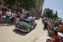 винтажная гоночная машина на miglia mille стоковое изображение винтажная гоночная машина на miglia mille стоковое изображение