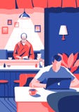 Время для кофе Иллюстрация искусства иллюстрация штока Время для кофе Иллюстрация искусства иллюстрация штока
