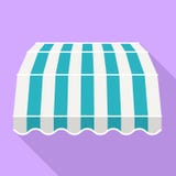 Голубой striped значок сени, плоский стиль иллюстрация штока Голубой striped значок сени, плоский стиль иллюстрация штока