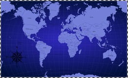 Голубой цвет предпосылки карты мира иллюстрация вектора Голубой цвет предпосылки карты мира иллюстрация вектора