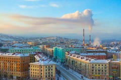 017 - Город Мурманск в зиме, взгляде красивой воздушной зимы воздуха живом Мурманск, России стоковые фотографии rf 017 - Город Мурманск в зиме, взгляде красивой воздушной зимы воздуха живом Мурманск, России стоковые фотографии rf