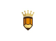 Золотая крона на небольшом логотипе ручки иллюстрация вектора Золотая крона на небольшом логотипе ручки иллюстрация вектора
