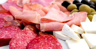 Закуски и сыр мяса стоковые изображения Закуски и сыр мяса стоковые изображения