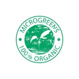 Зеленая резиновая круглая печать Microgreen иллюстрация вектора Зеленая резиновая круглая печать Microgreen иллюстрация вектора
