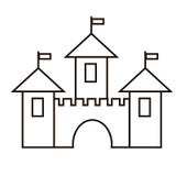 Значок крепости, средневековый замок иллюстрация вектора Значок крепости, средневековый замок иллюстрация вектора