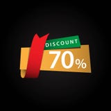 Иллюстрация дизайна шаблона вектора продажи ленты скидки 70% бесплатная иллюстрация Иллюстрация дизайна шаблона вектора продажи ленты скидки 70% бесплатная иллюстрация