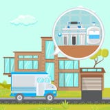Иллюстрация системы фильтрации воды дома плоская бесплатная иллюстрация Иллюстрация системы фильтрации воды дома плоская бесплатная иллюстрация