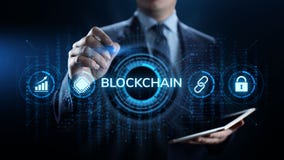 Концепция технологии Blockchain Cryptocurrency финансовая на экране иллюстрация вектора Концепция технологии Blockchain Cryptocurrency финансовая на экране иллюстрация вектора