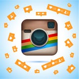 Камера логотипа Instagram на экране ПК Instagram - свободное применение для фото публикации социальная сеть иллюстрация вектора Камера логотипа Instagram на экране ПК Instagram - свободное применение для фото публикации социальная сеть иллюстрация вектора