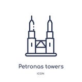 Линейный petronas возвышается значок от собрания плана зданий Тонкая линия petronas возвышается вектором изолированным на белой п бесплатная иллюстрация Линейный petronas возвышается значок от собрания плана зданий Тонкая линия petronas возвышается вектором изолированным на белой п бесплатная иллюстрация