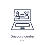 Линейный значок детского сада от собрания плана Elearning и образования Тонкая линия вектор детского сада изолированный на белизн иллюстрация штока Линейный значок детского сада от собрания плана Elearning и образования Тонкая линия вектор детского сада изолированный на белизн иллюстрация штока