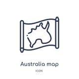 Линейный значок карты Австралии от собрания плана Countrymaps Тонкая линия вектор карты Австралии изолированный на белой предпосы иллюстрация штока Линейный значок карты Австралии от собрания плана Countrymaps Тонкая линия вектор карты Австралии изолированный на белой предпосы иллюстрация штока