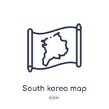 Линейный значок карты Южной Кореи от собрания плана Countrymaps Тонкая линия вектор карты Южной Кореи изолированный на белой пред бесплатная иллюстрация Линейный значок карты Южной Кореи от собрания плана Countrymaps Тонкая линия вектор карты Южной Кореи изолированный на белой пред бесплатная иллюстрация