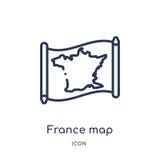 Линейный значок карты Франции от собрания плана Countrymaps Тонкая линия вектор карты Франции изолированный на белой предпосылке иллюстрация штока Линейный значок карты Франции от собрания плана Countrymaps Тонкая линия вектор карты Франции изолированный на белой предпосылке иллюстрация штока