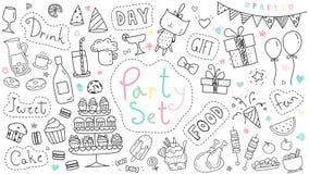 Милая нарисованная рука партии doodle собрание изолированное на белой предпосылке Чертеж doodle партии Kawaii для scrapbook украш иллюстрация вектора Милая нарисованная рука партии doodle собрание изолированное на белой предпосылке Чертеж doodle партии Kawaii для scrapbook украш иллюстрация вектора