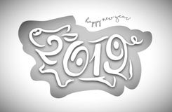 Милая смешная свинья счастливое Новый Год Китайский символ 2019 год Превосходная праздничная карточка подарка также вектор иллюст бесплатная иллюстрация Милая смешная свинья счастливое Новый Год Китайский символ 2019 год Превосходная праздничная карточка подарка также вектор иллюст бесплатная иллюстрация