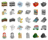 Мультфильм супермаркета и оборудования, значки monochrom в установленном собрании для дизайна Приобретение запаса символа вектора бесплатная иллюстрация Мультфильм супермаркета и оборудования, значки monochrom в установленном собрании для дизайна Приобретение запаса символа вектора бесплатная иллюстрация