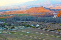 Над комплексом одним Rupite фото от Kozhuh поганит сложную гору Rupite и Pirin стоковое изображение Над комплексом одним Rupite фото от Kozhuh поганит сложную гору Rupite и Pirin стоковое изображение