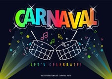 Название Carnaval с красочной партией бесплатная иллюстрация Название Carnaval с красочной партией бесплатная иллюстрация